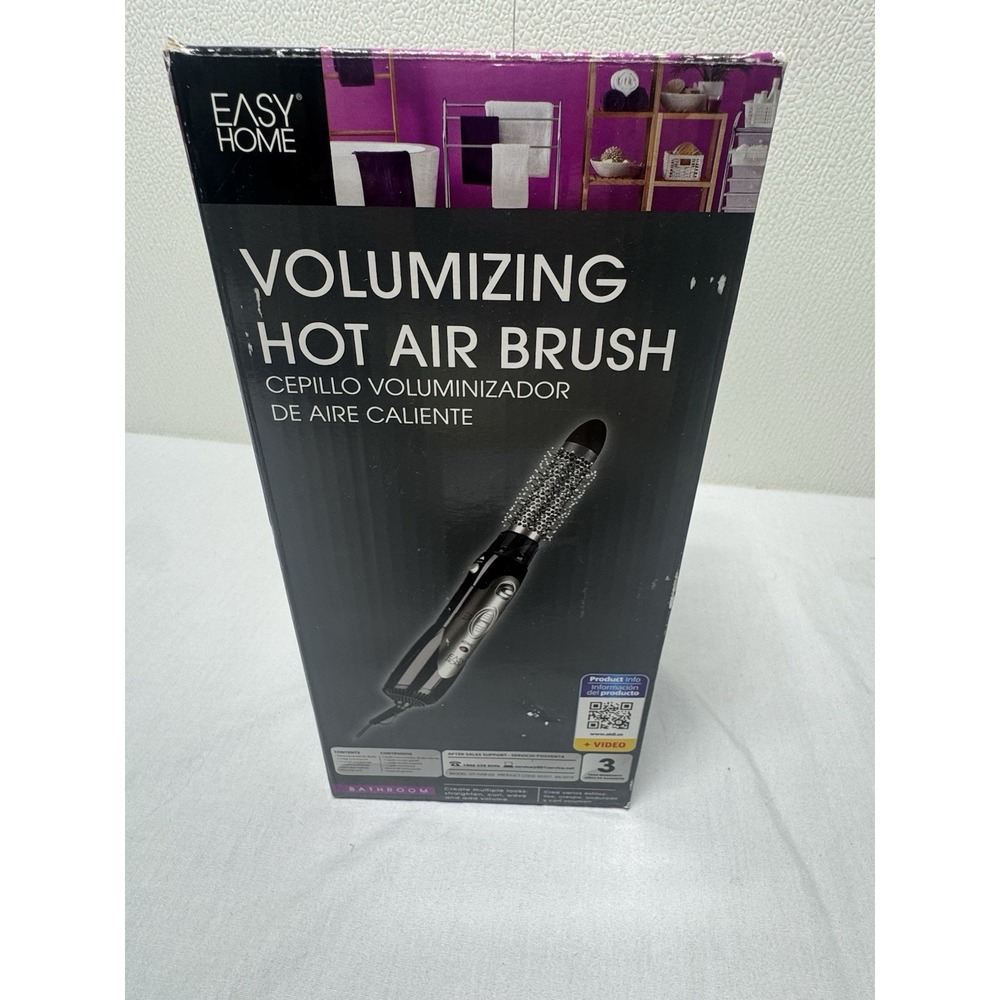 New Easy Home Volumizing Hot Air Hair Brush with Attachments in box